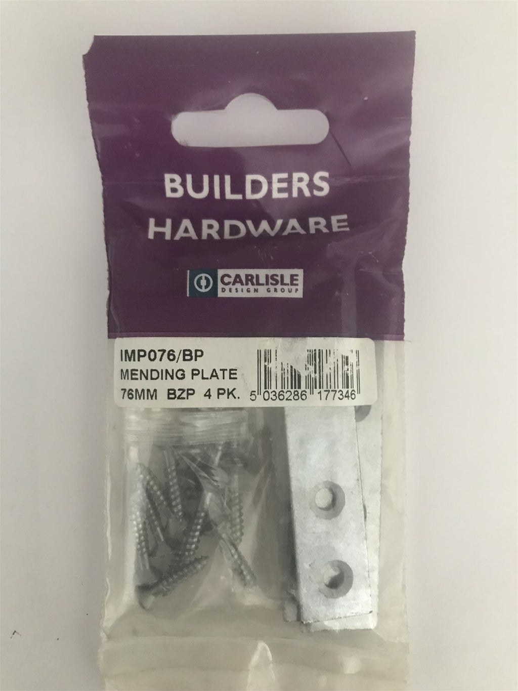 Carlisle Brass - IMP076/BP - Mending Plate 76mm (Pack of 4)  Bright Zinc Plate