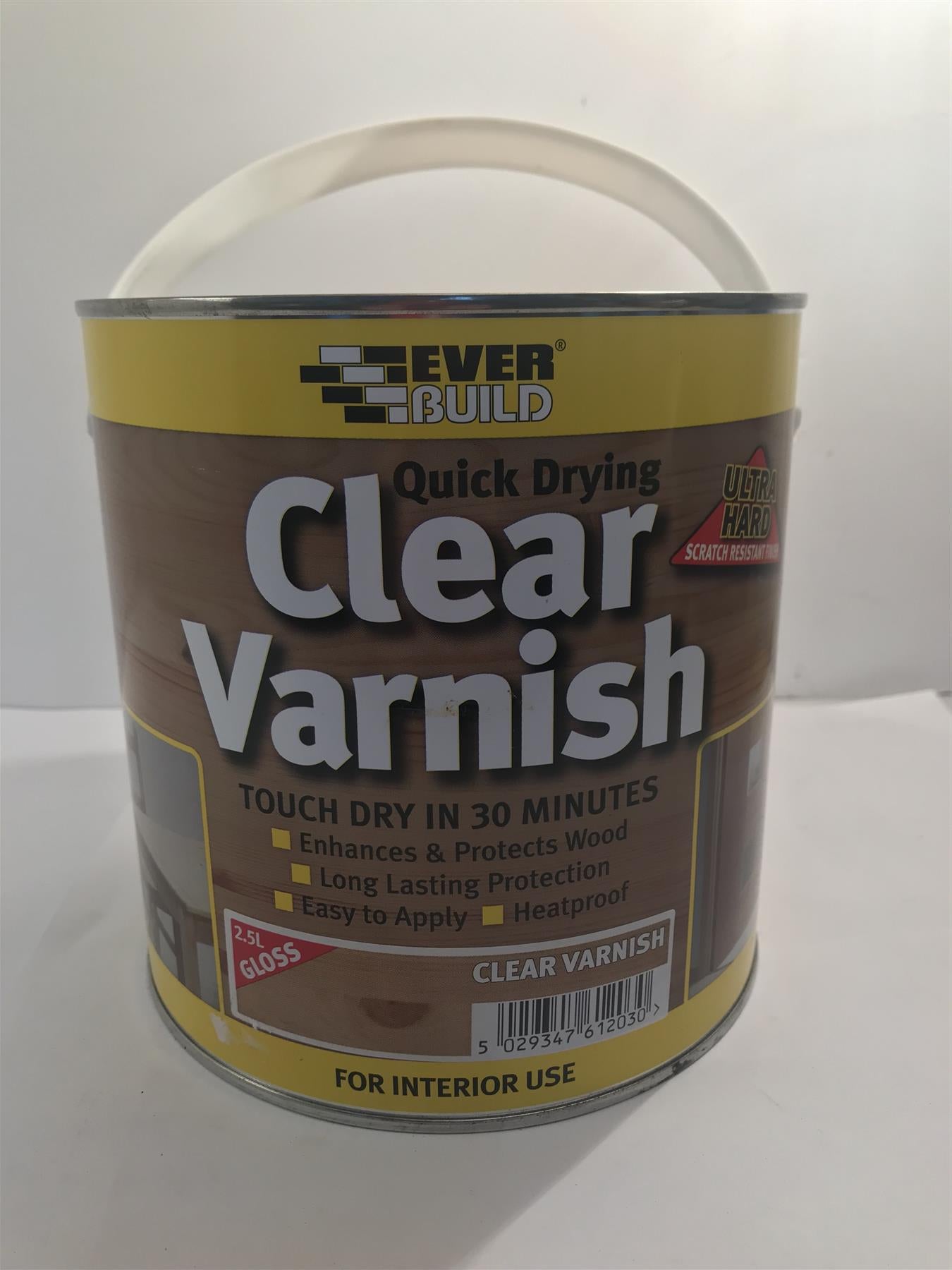 EVERBUILD QUICK DRYING CLEAR GLOSS VARNISH 2.5 LITRE