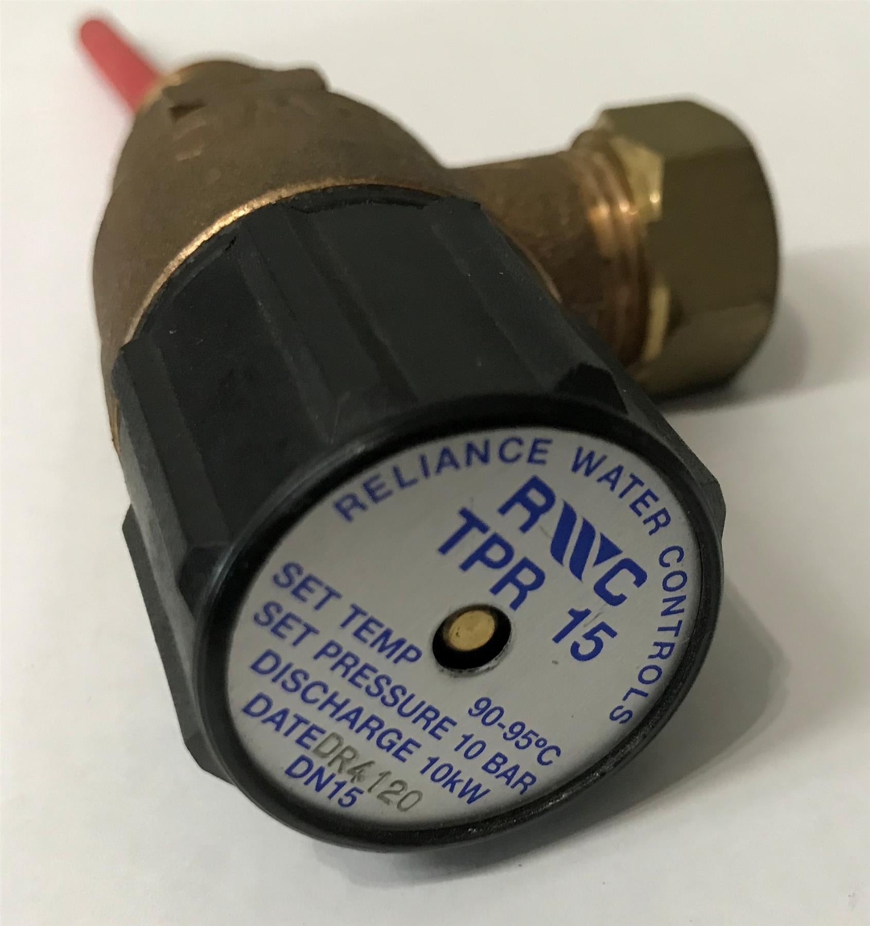 Reliance 10 Bar TPR15 Pressure and Temperature Relief Valve 90-95°C