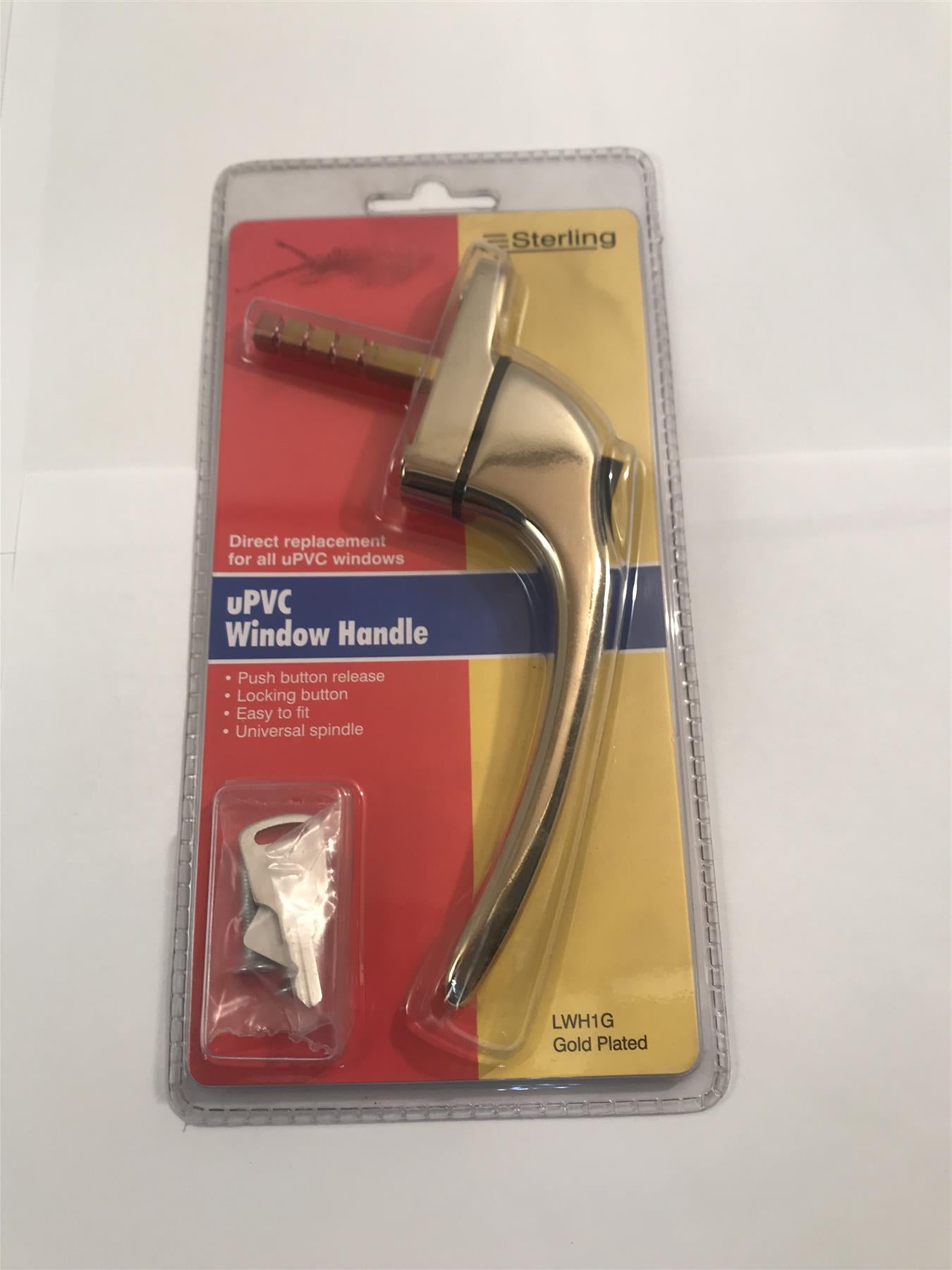 Sterling UPVC Window Handle Inline GOLD LWH1G