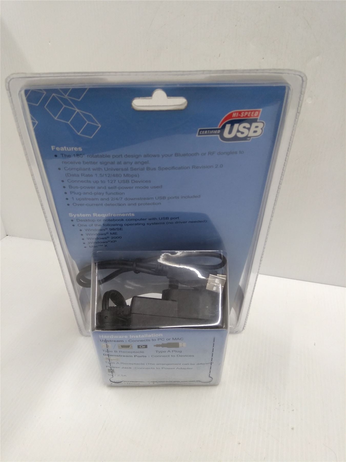 NEW USB 2.0 4 Port Hub With 180 Degree Rotating Port