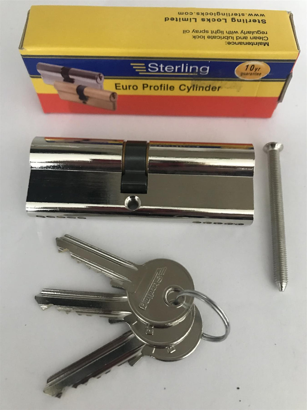 Sterling EPN4045 Double Euro 5 Pin Cylinder 85mm (40x45), Polished Nickel