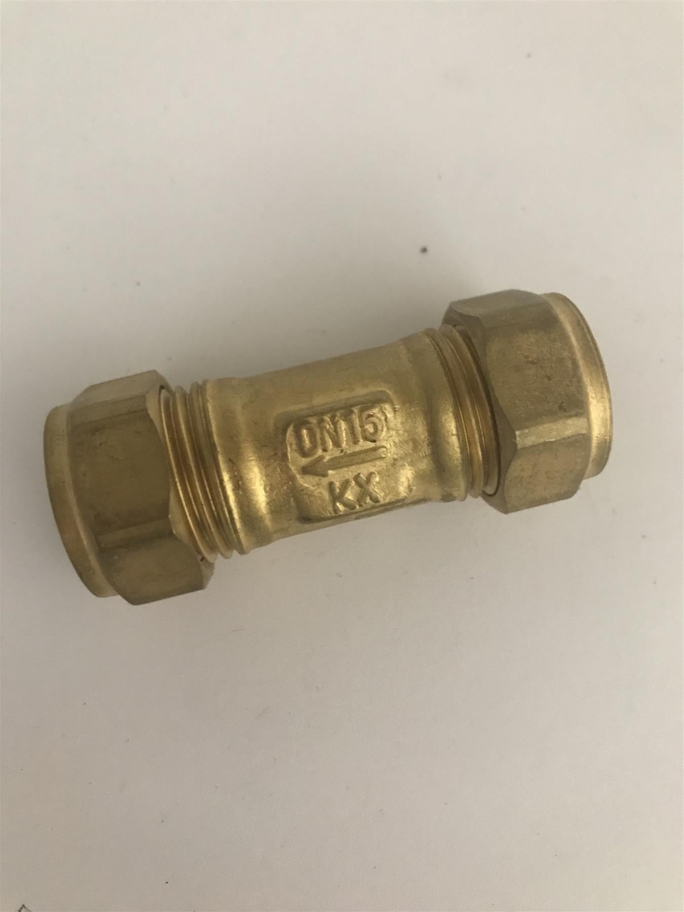 15mm Brass Single Check Valve - Non Return Valve DN15  EN1254-2