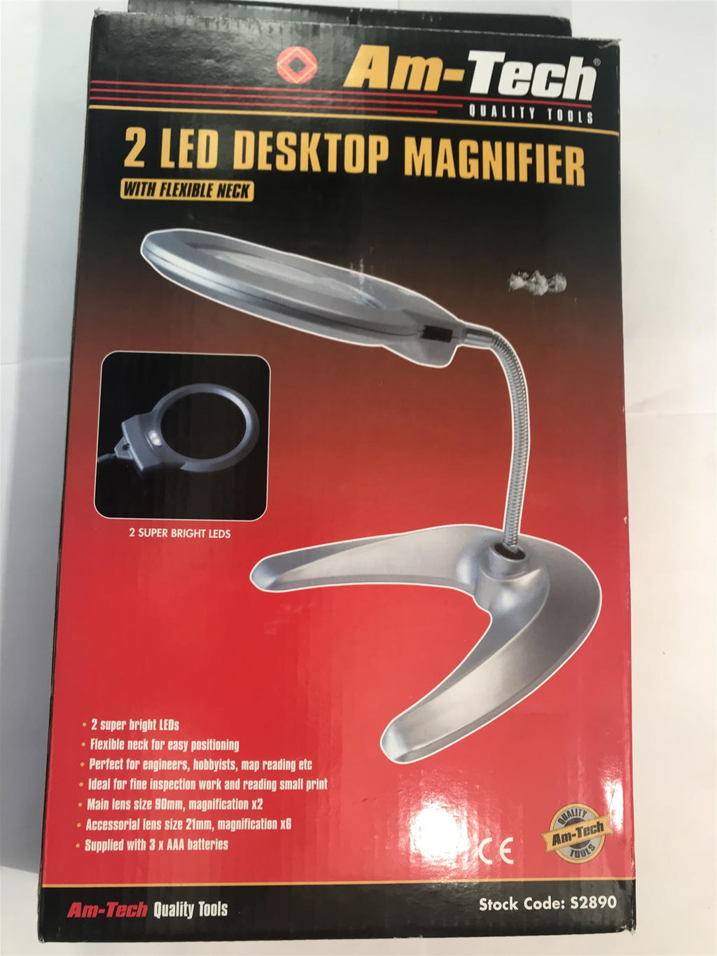 Am Tech 2 LED Desktop Magnifier with Flexible NeckS2890