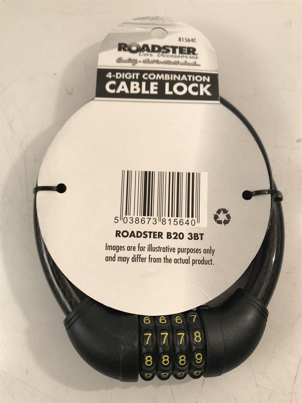 Heavy Duty 4 Digit Bicycle Motorcycle Combination Security Lock 15mm X 800mm