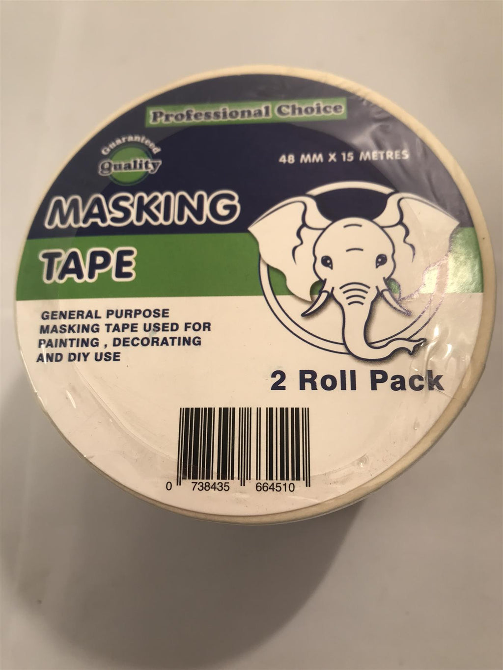 Masking Tape 48mm x 15m 2 Roll Pack
