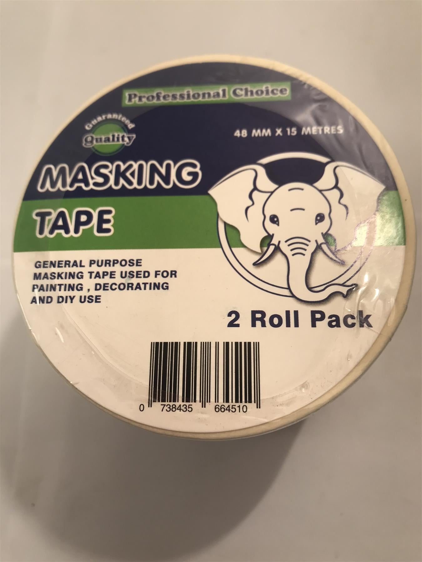 Masking Tape 48mm x 15m 2 Roll Pack