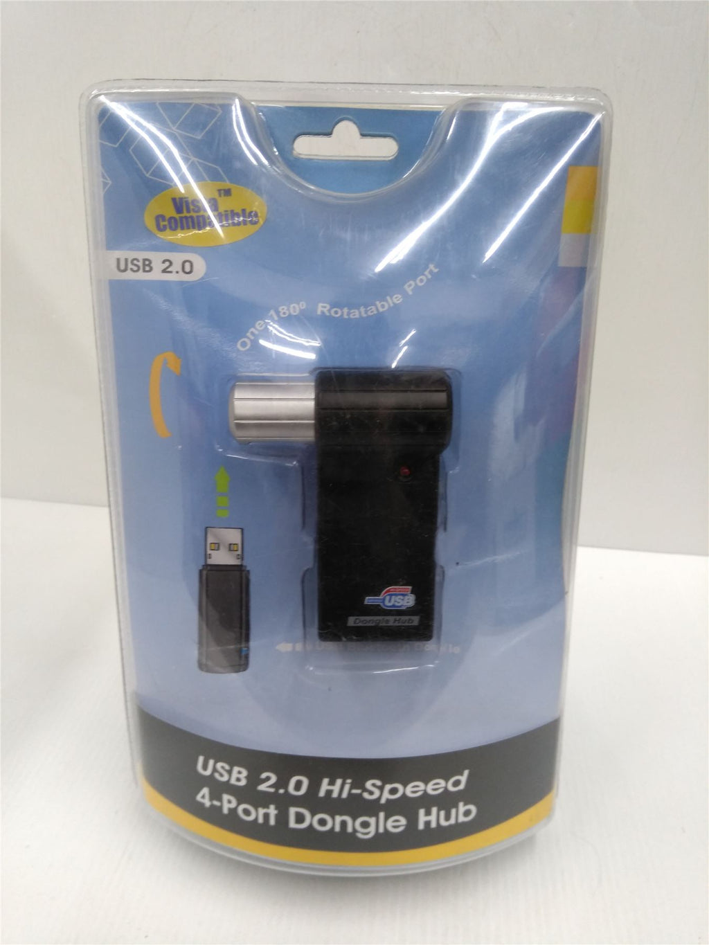 NEW USB 2.0 4 Port Hub With 180 Degree Rotating Port
