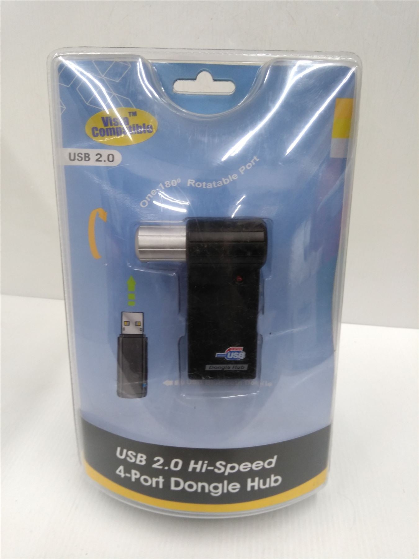 NEW USB 2.0 4 Port Hub With 180 Degree Rotating Port