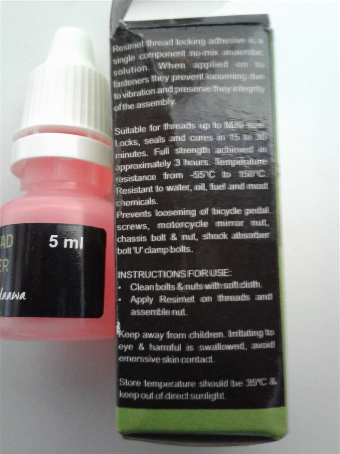 NEW THREAD-LOCKER ENGINEERING LOW STRENGTH ADHESIVE 5ML