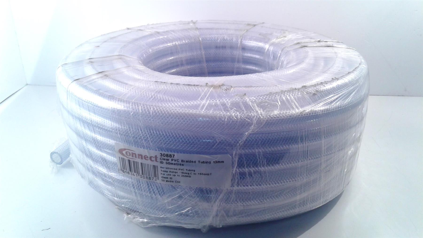 1/2" (13mm) Clear PVC Braided Hose 30m