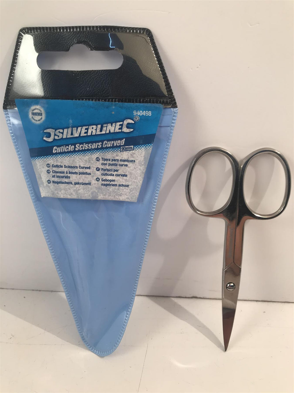 Silverline Stainless Steel Curved Nail Cuticle Scissors 90mm - 940498