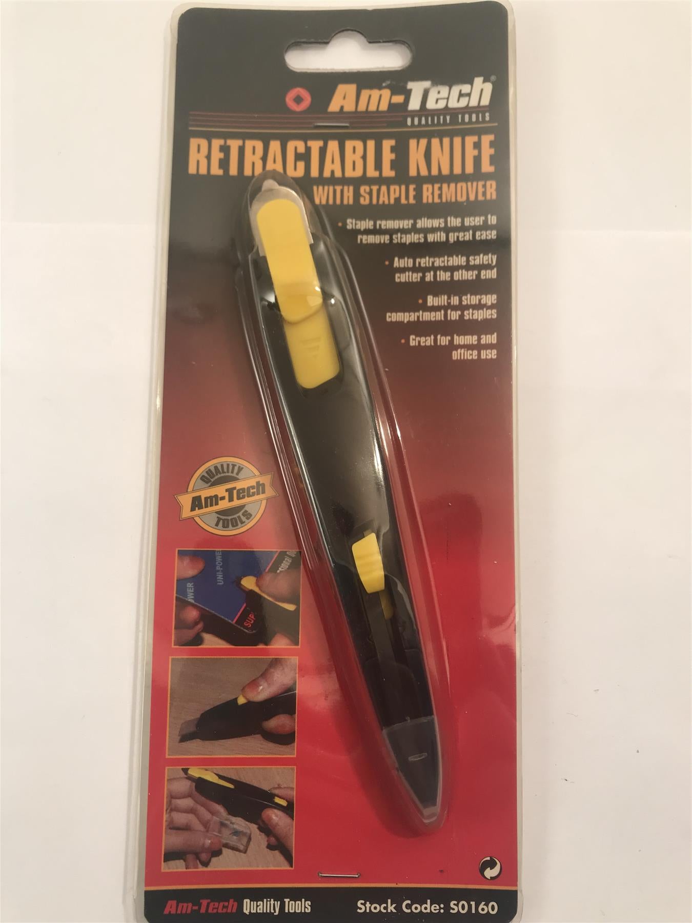 Am-Tech Retractable Cutter with Staple Remover