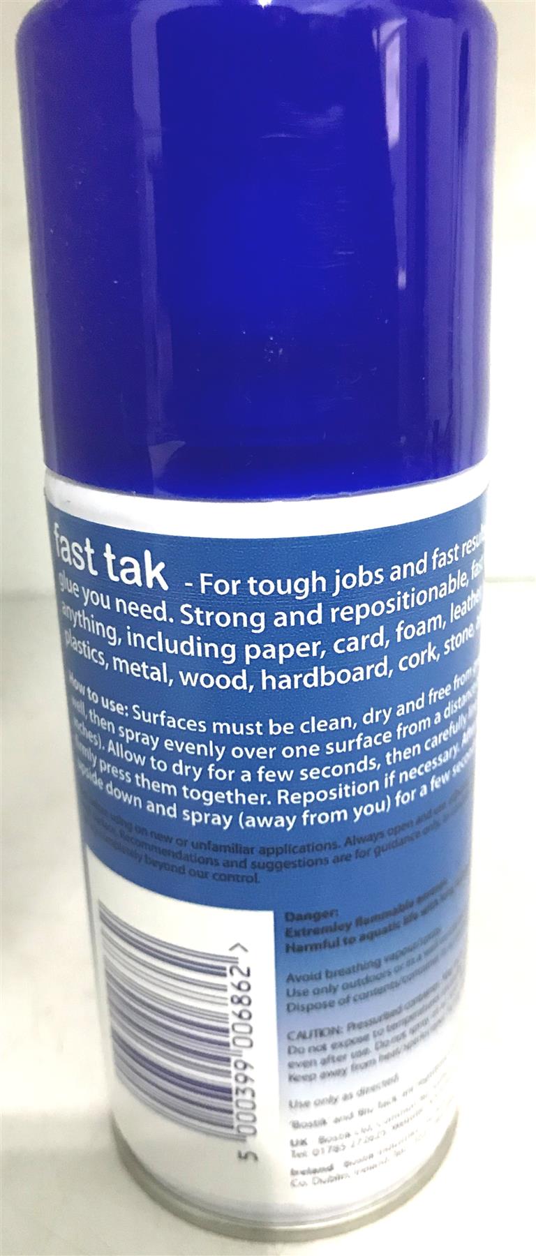 Bostik Blu-Tack Fast Tak Adhesive Spray Can Repositionable 150ml