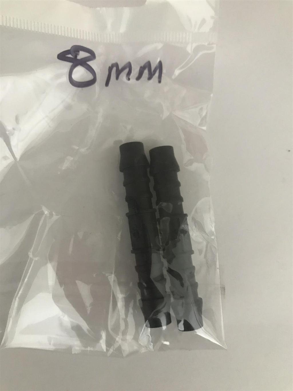 8mm Plastic Barded Straight Hose Pipe connector (2pk)