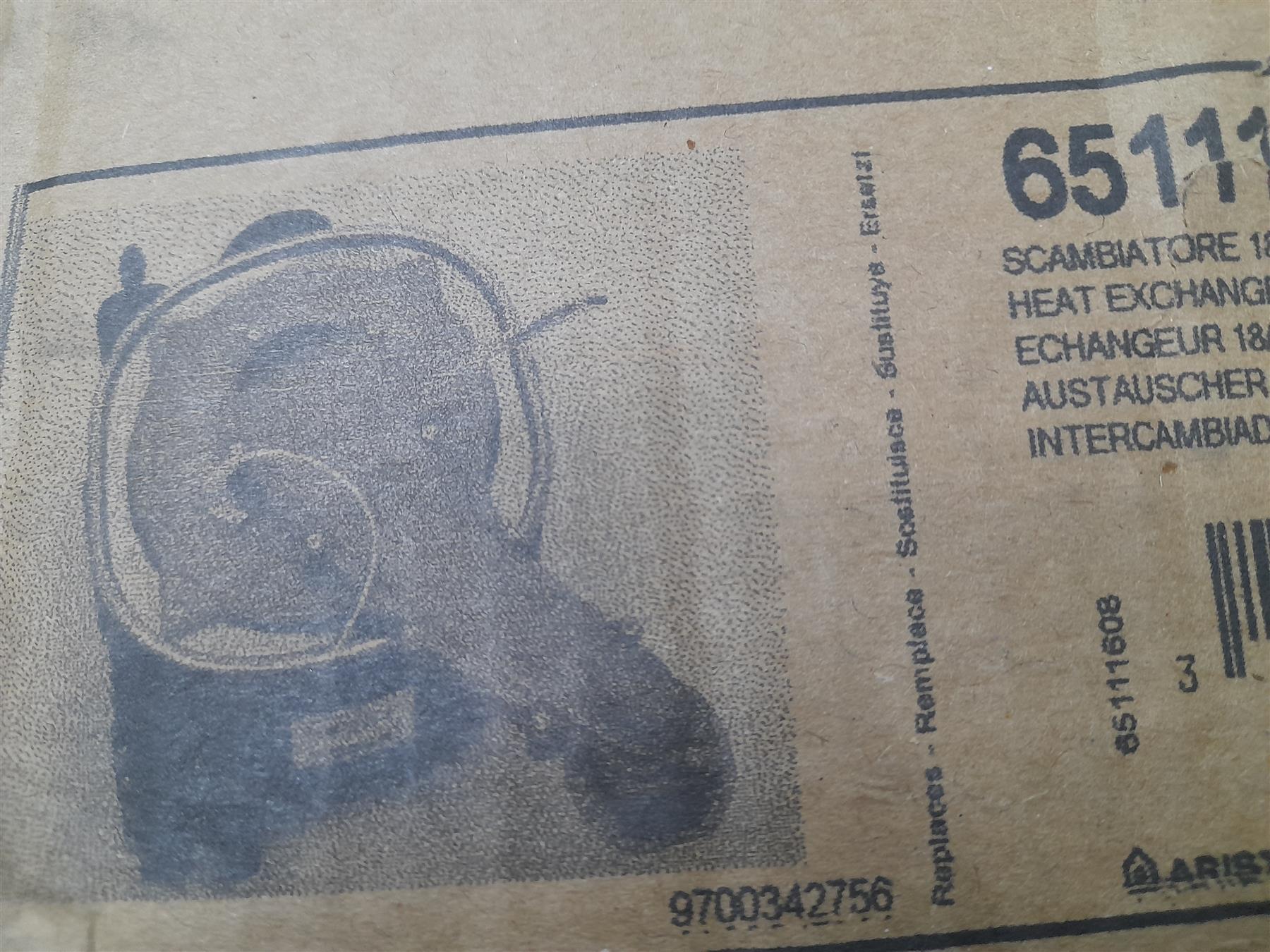 ARISTON PRIMARY EXCHANGER 18/24KW 65111608