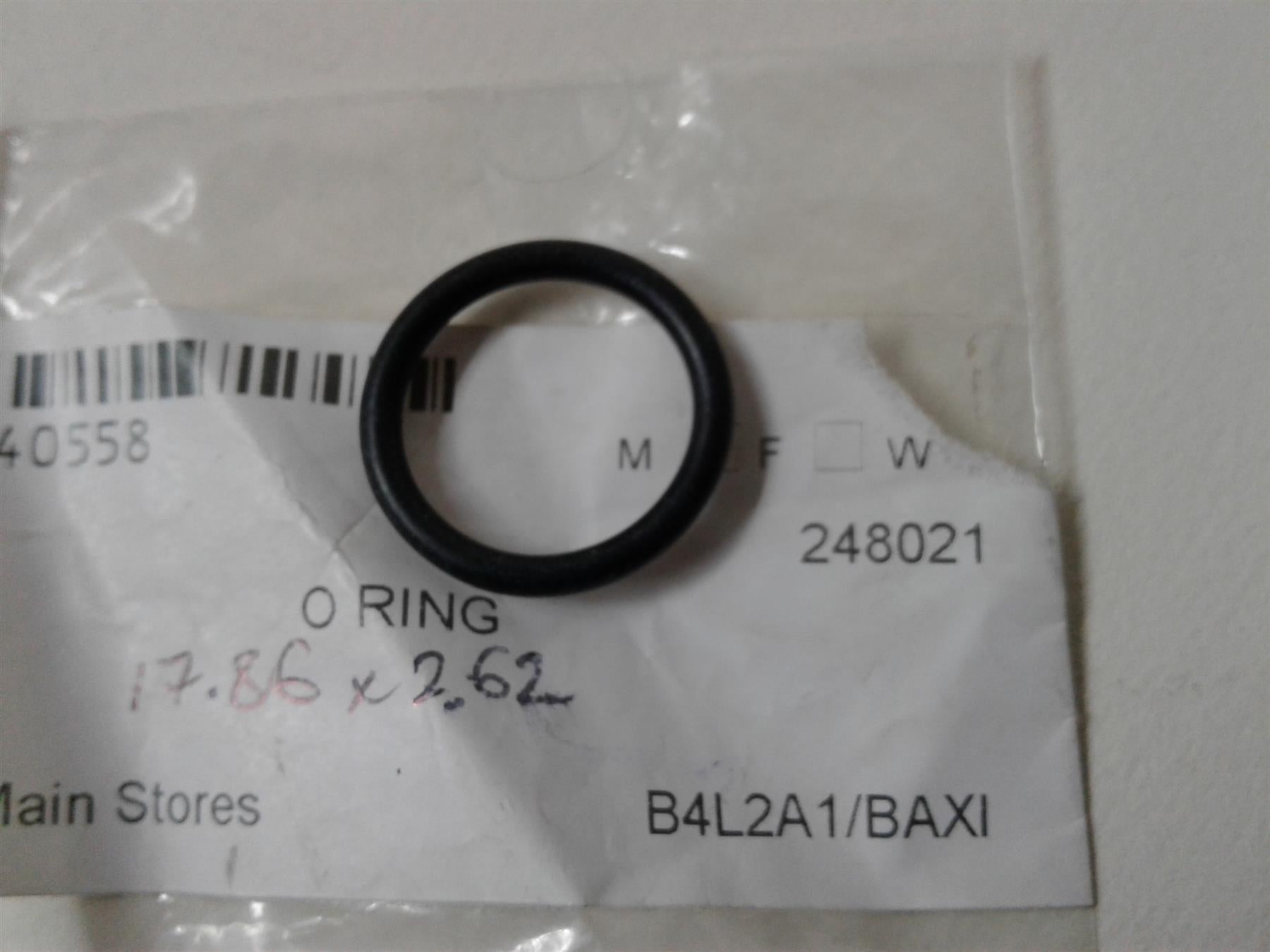 NEW BAXI COMBI DUOTEC BOILER EXCHANGER O RING (17.86x2.62) 248021