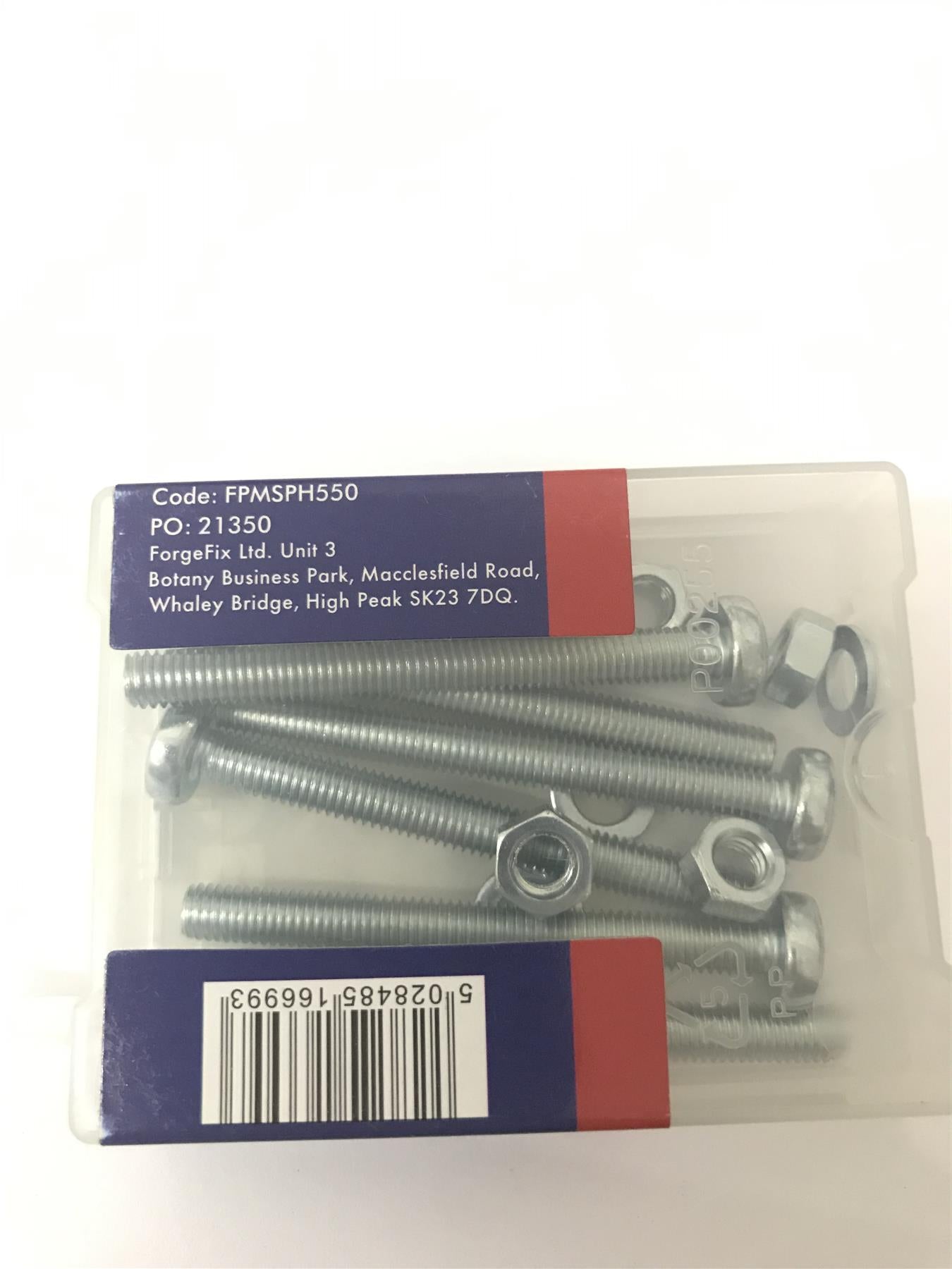 ForgeFix FPMSPH550 Machine Screw Pozi Pan Head ZP M5 x 50mm