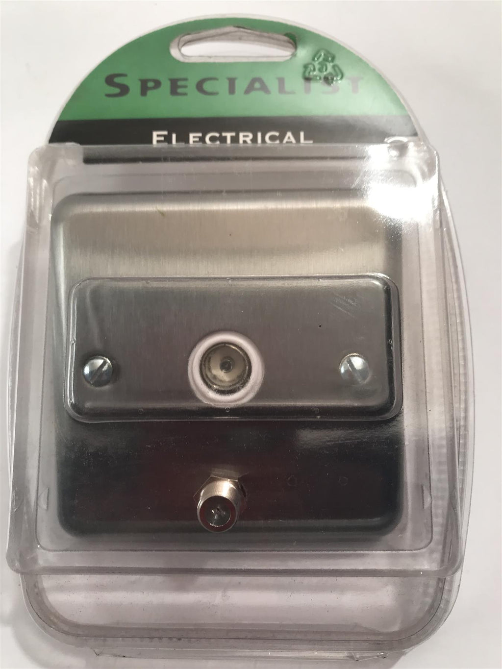 Specialist TV Satellite Socket Satin Chrome White Insert  SEMS33W