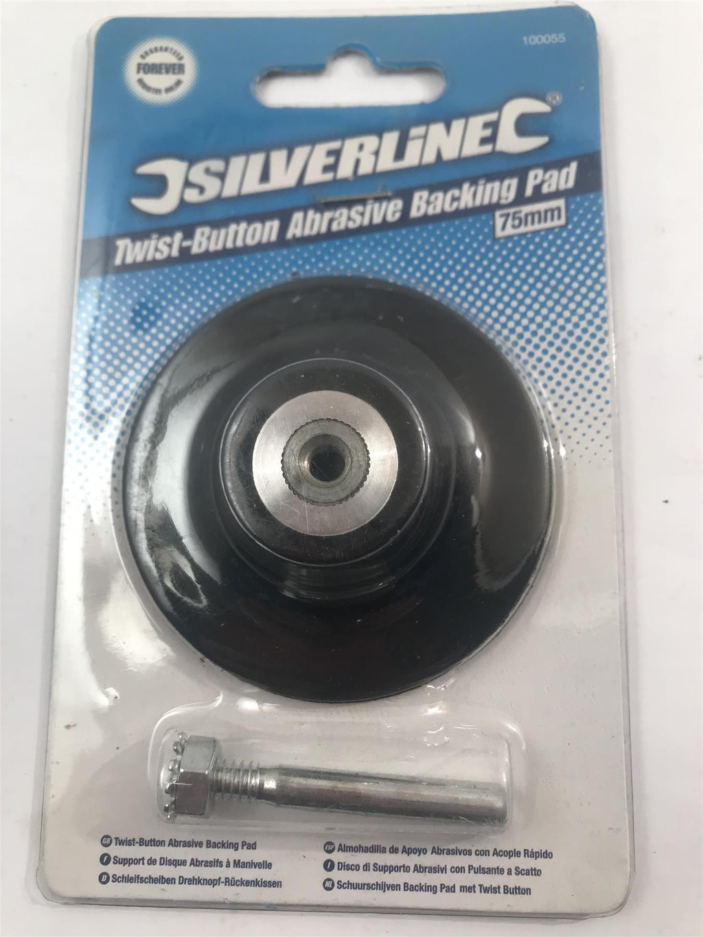 Silverline Twist-Button Abrasive Backing Pad 75mm  100055