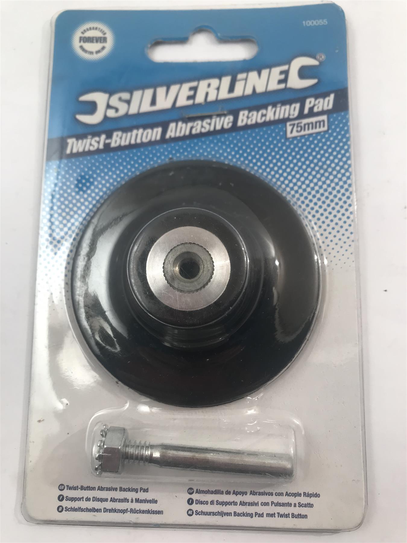 Silverline Twist-Button Abrasive Backing Pad 75mm  100055