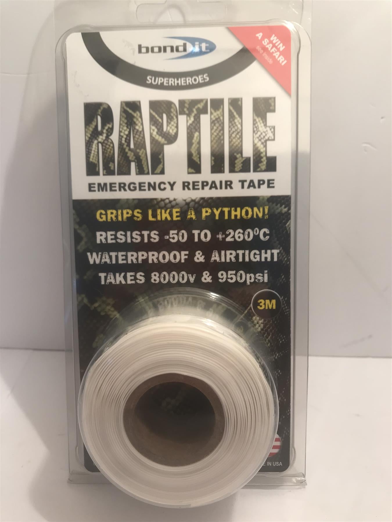 Raptile Emergency Repair Tape 3m - White - Waterproof and Airtight