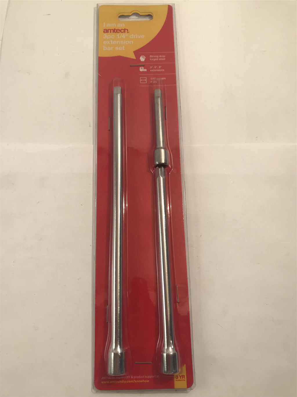 Amtech 3pc 1/4" Drive Extension Bar Set 3", 6", 9" Extensions   I3700