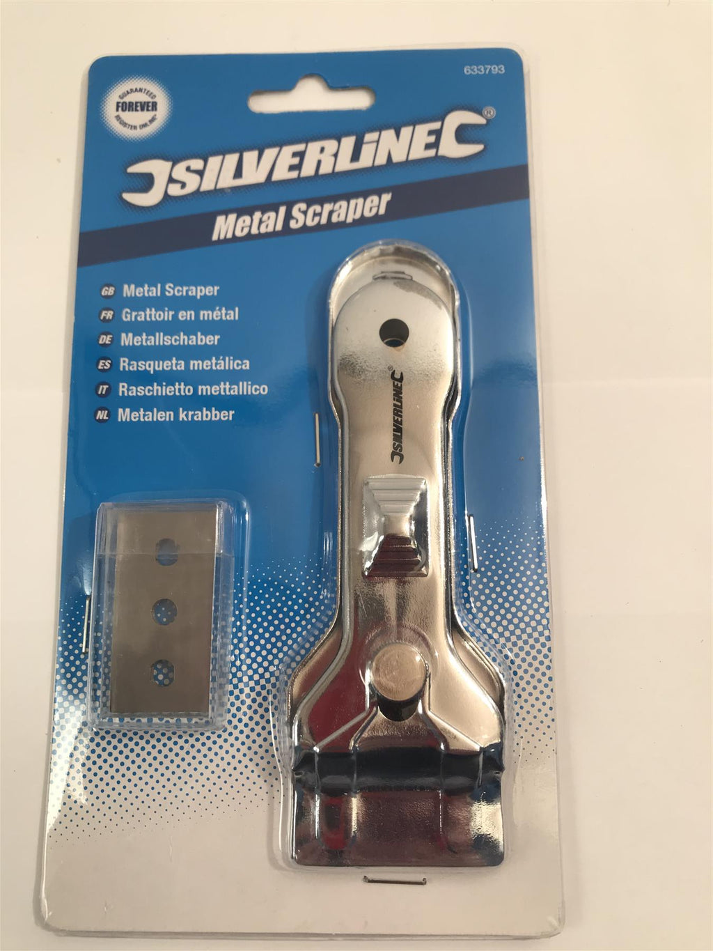 Silverline 633793 Metal Scraper 43mm Blade Includes 10x  Double-Sided Blades