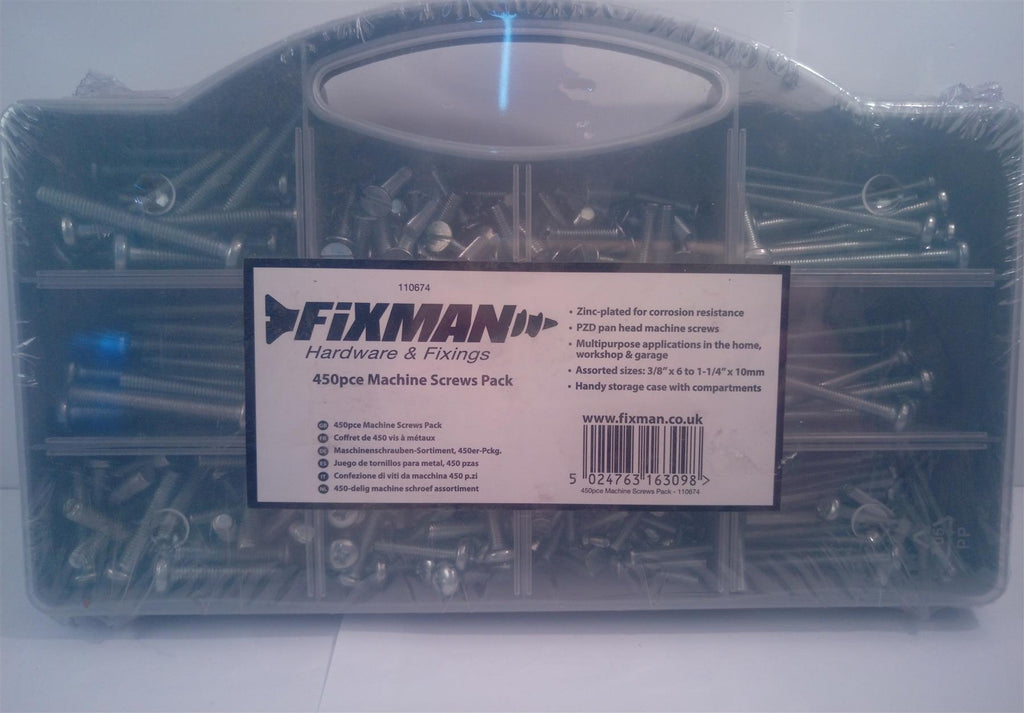 Fixman 450pc Machine Screws Pack  110674
