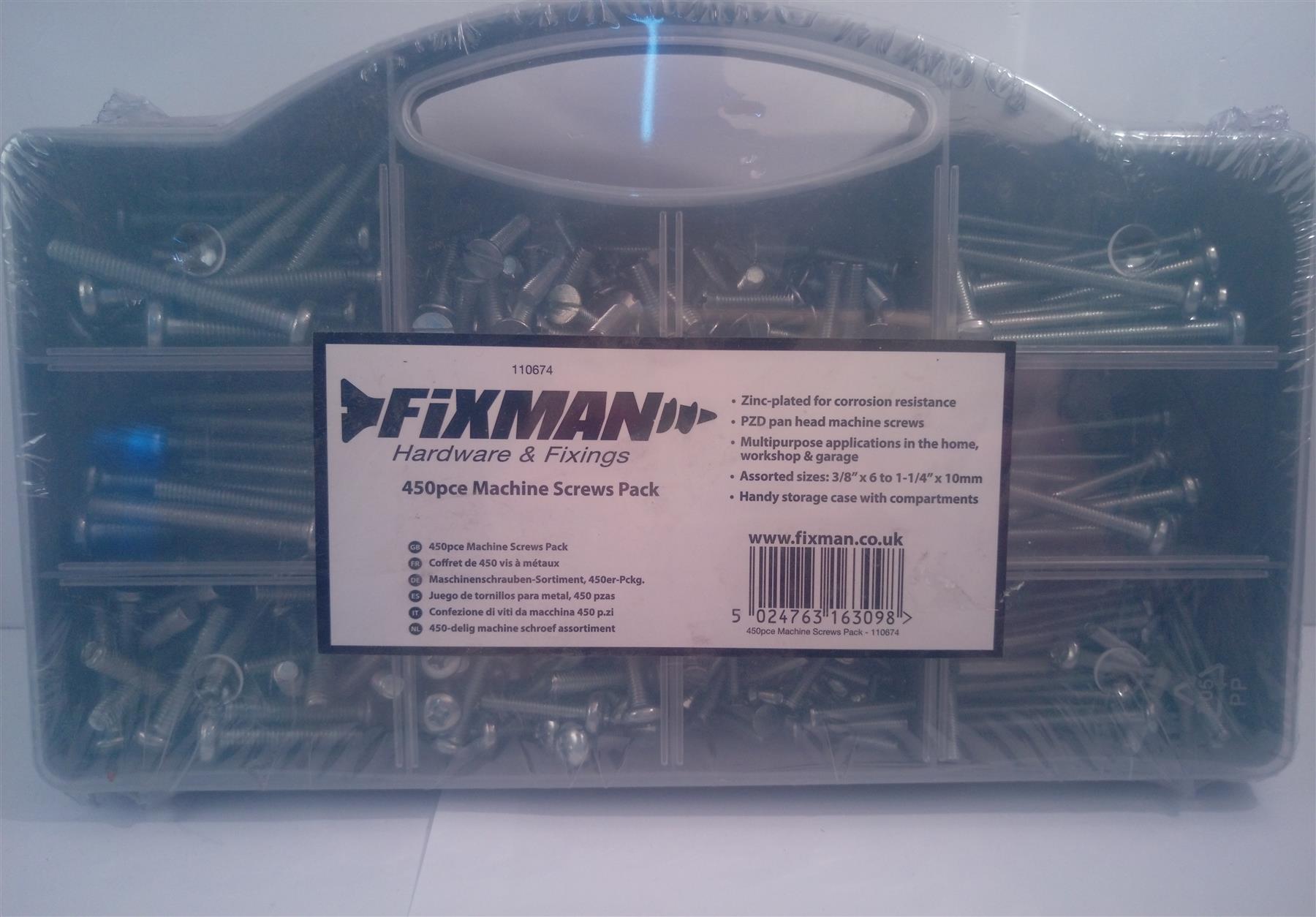 Fixman 450pc Machine Screws Pack  110674