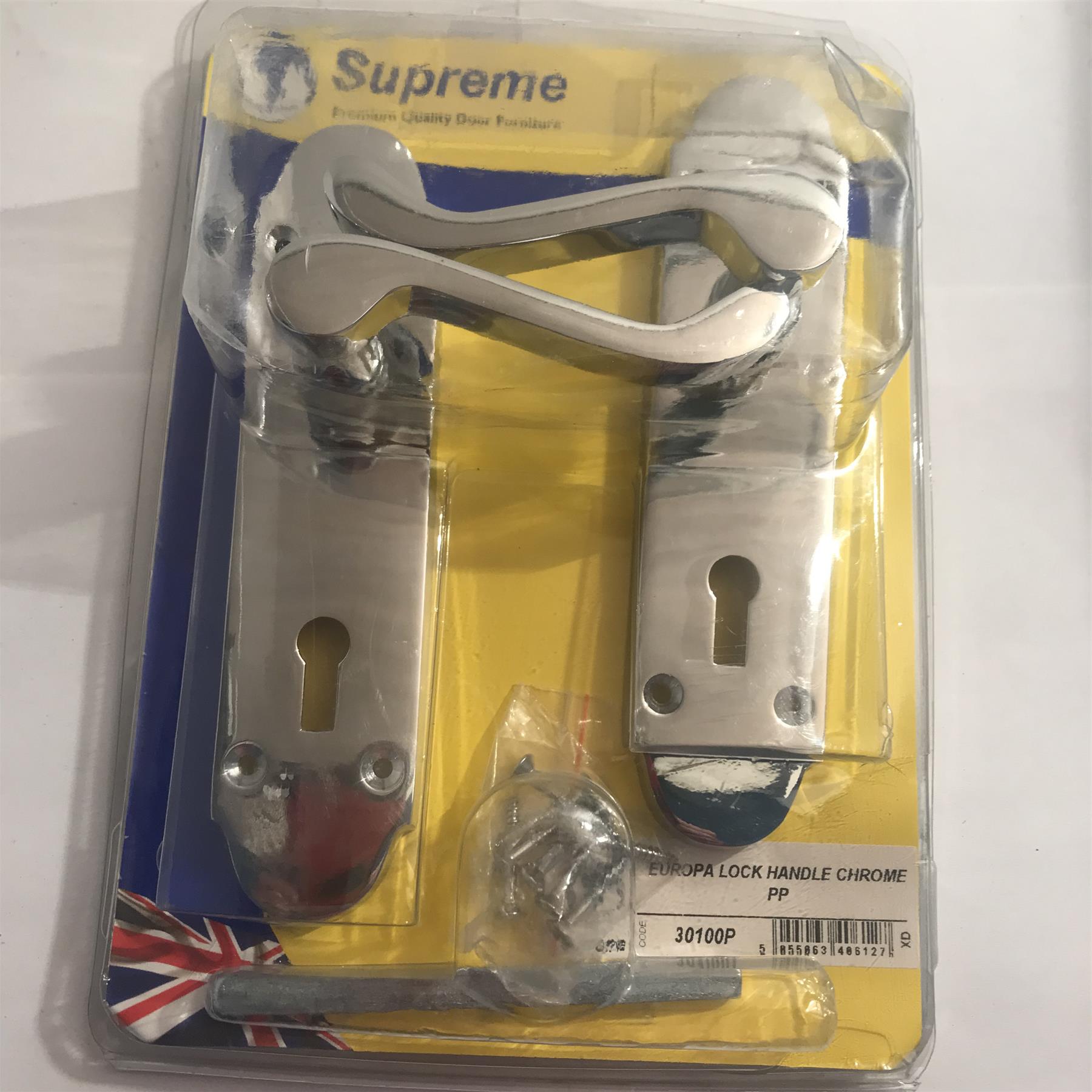 Supreme Europa Lock Handle Scroll Polished Chrome 30100P