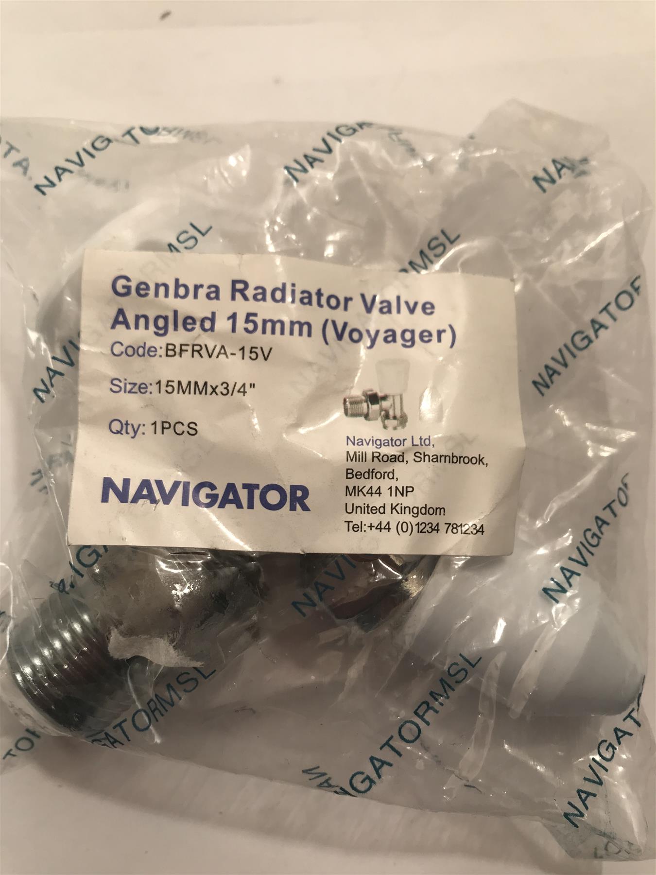 Navigator Genbra Radiator Valve Angled 15mm x 3/4" (Voyager)  BFRVA-15V