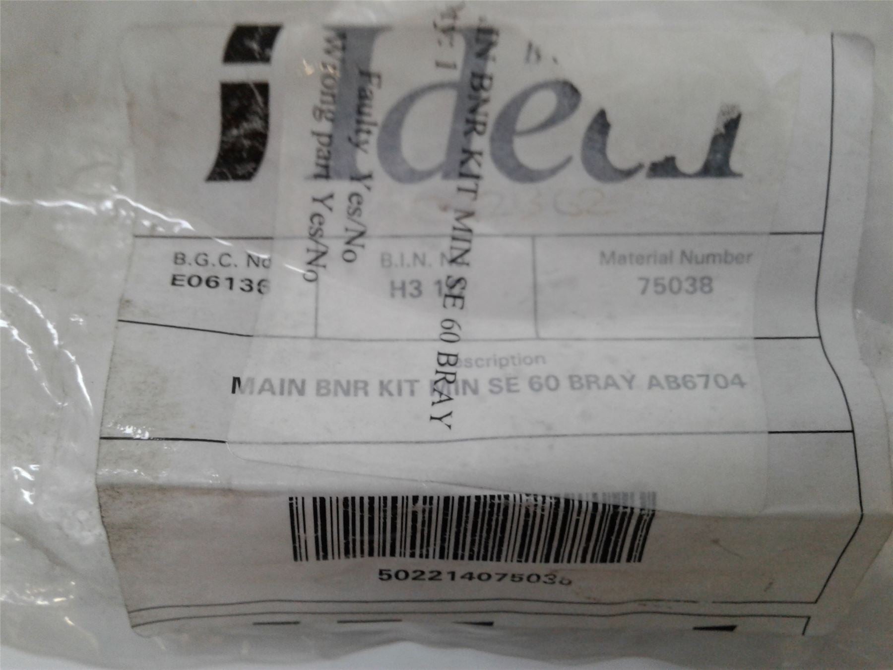 NEW IDEAL 075038 main burner kit