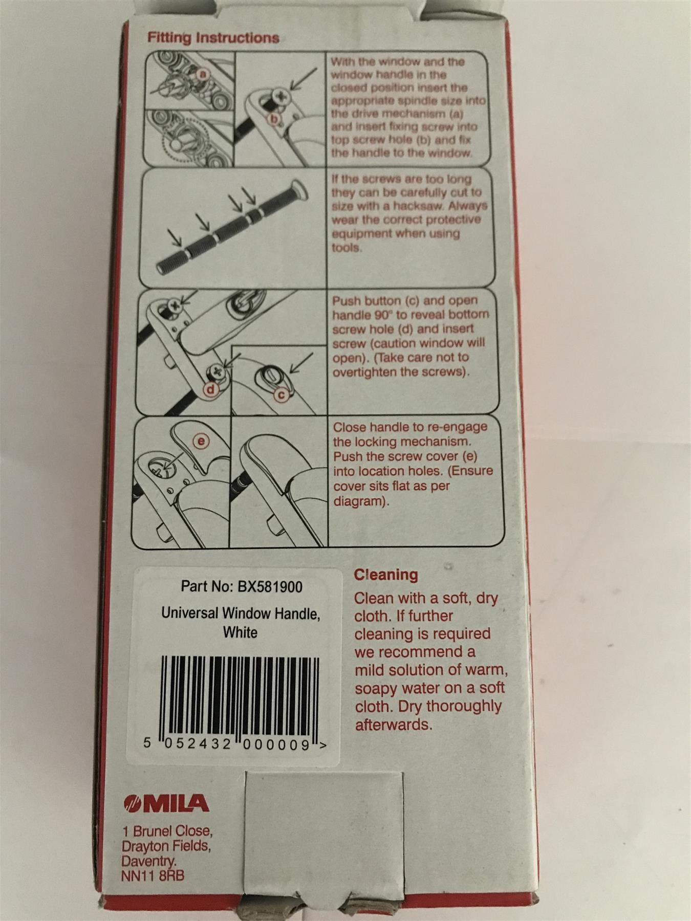 Mila Universal Window Handle Includes 5 spindle lengths Key locking  BX581900