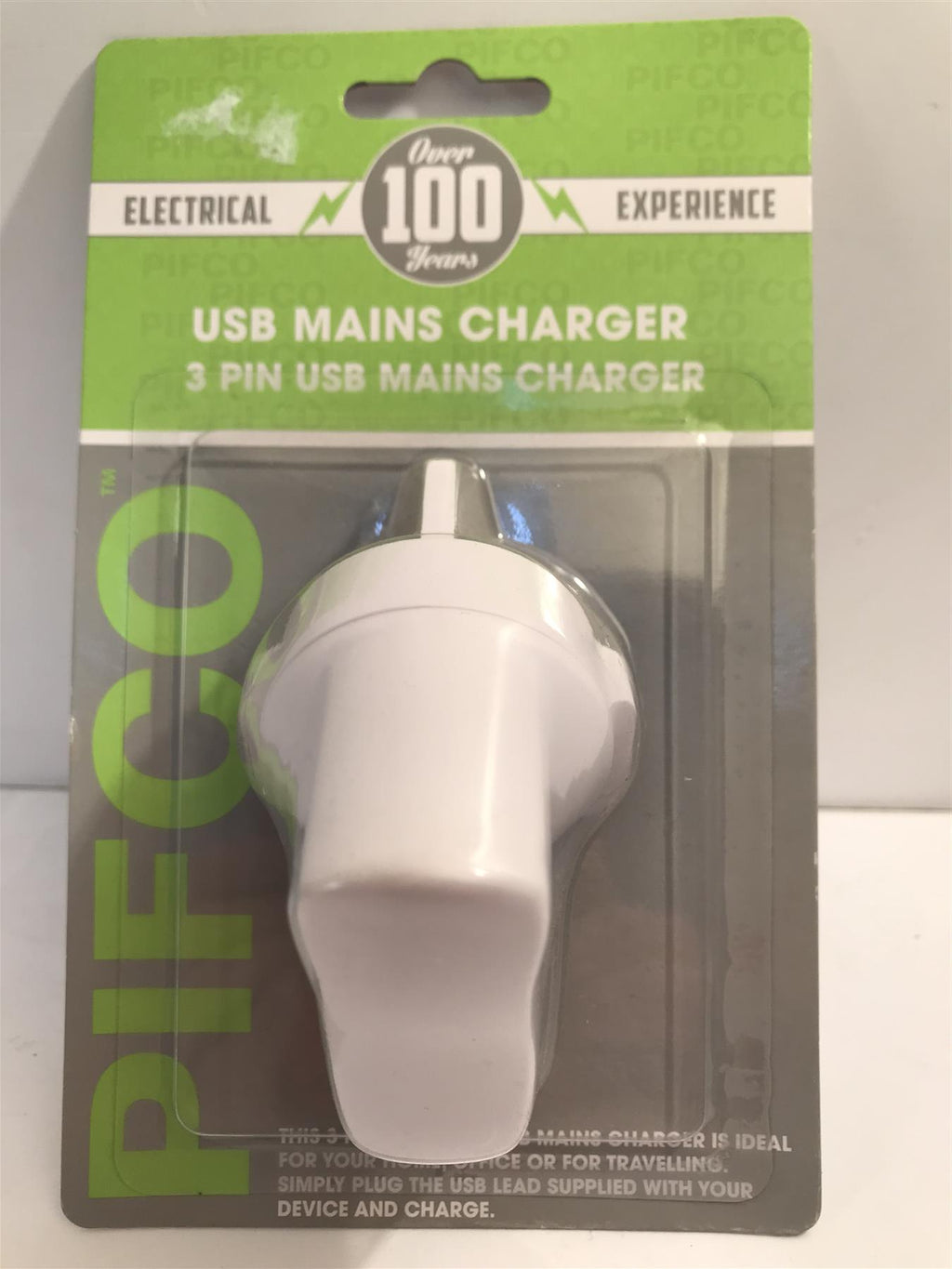 Pifco USB Mains Charger for one device   AVS1120