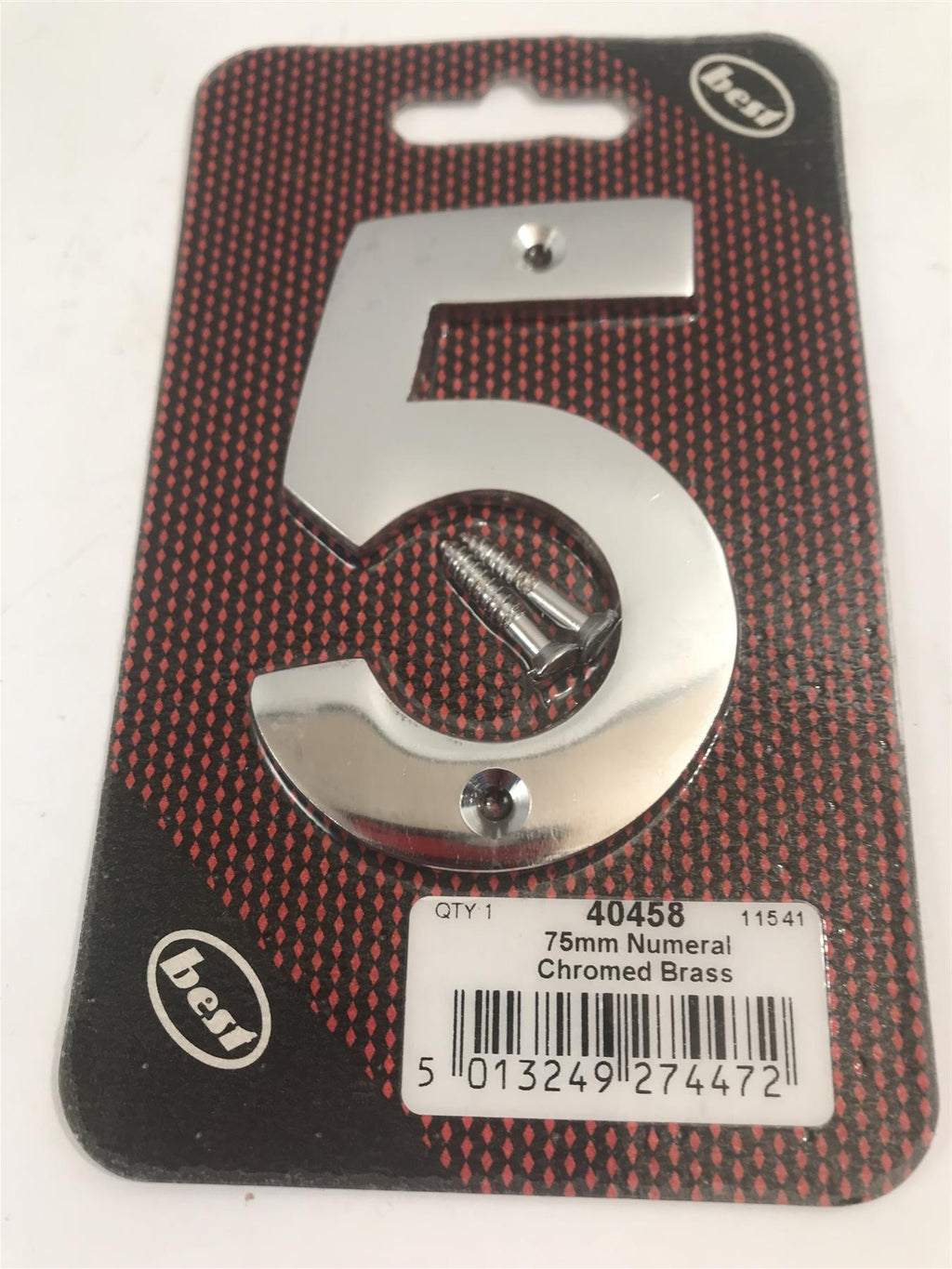 Best 75mm 3" Chromed Brass No. 5  with screws  -   40458