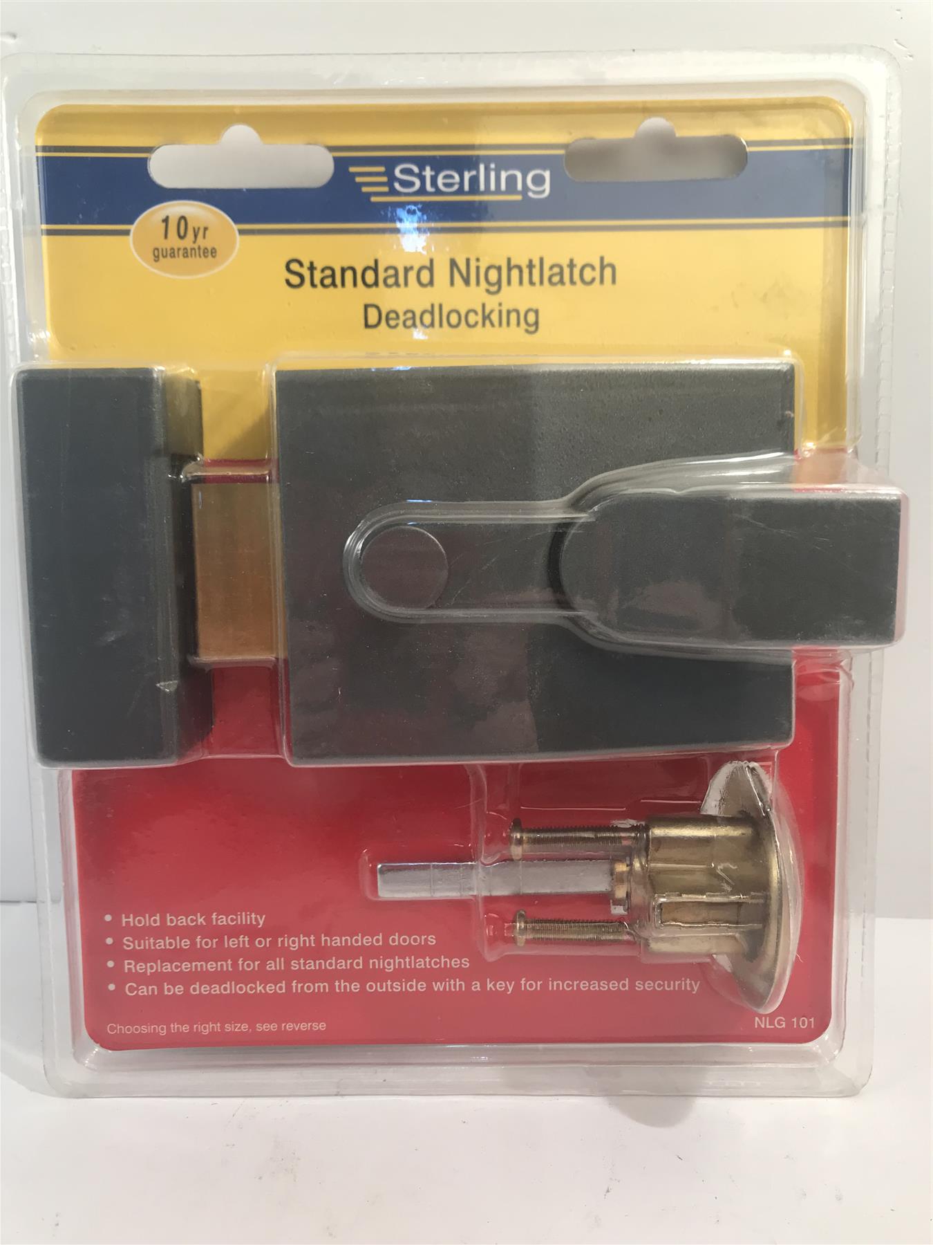 Sterling Standard Deadlocking Nightlatch - Grey  NLG101
