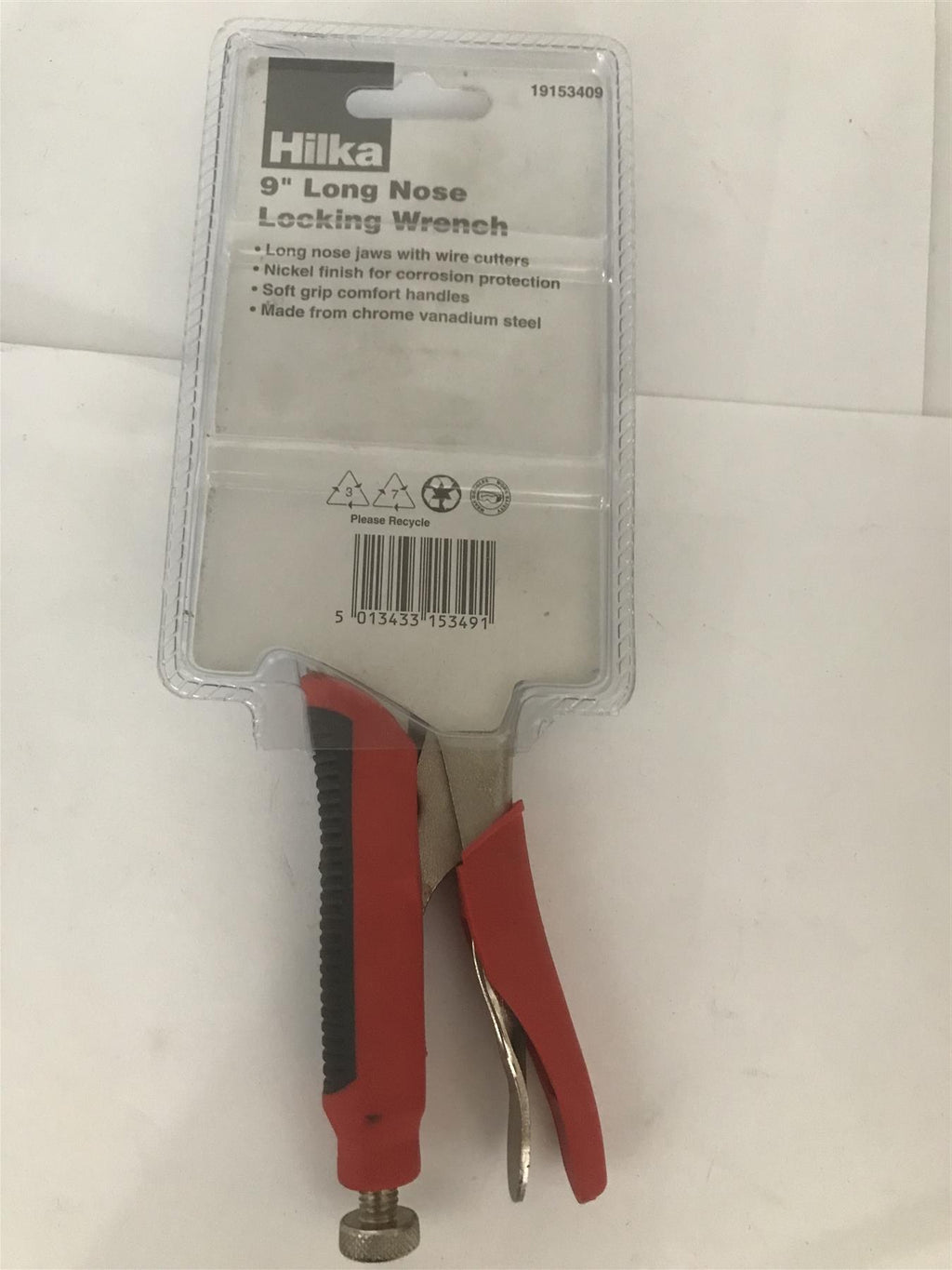 Hilka 9" Long Nose Locking Wrench Soft Grip 19153409