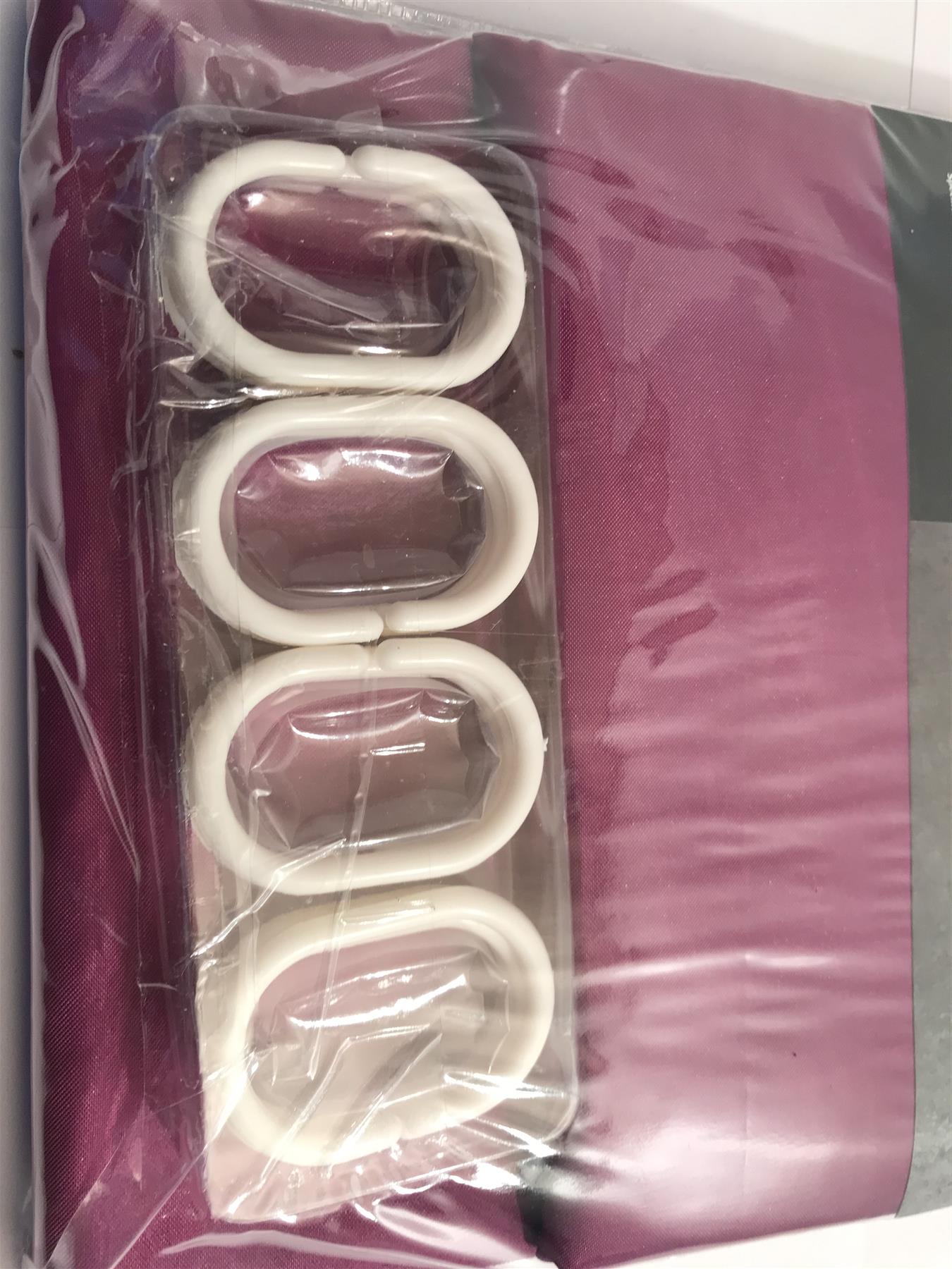 Anika Shower Curtain with 12 Hooks 180x180cm Purple 92680 New