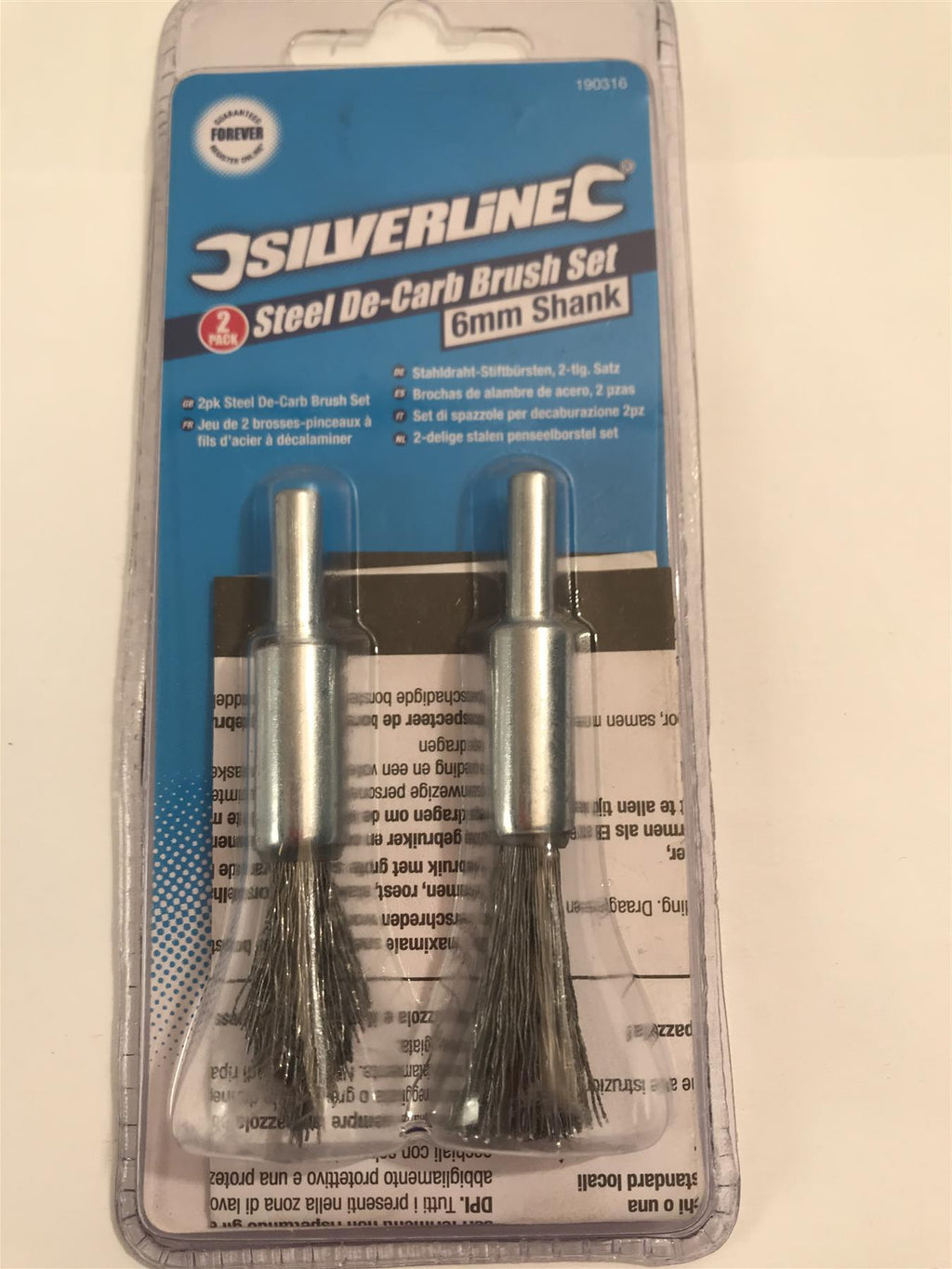 Silverline 190316 Steel De-Carb Brush Set 2pk 6mm Shank