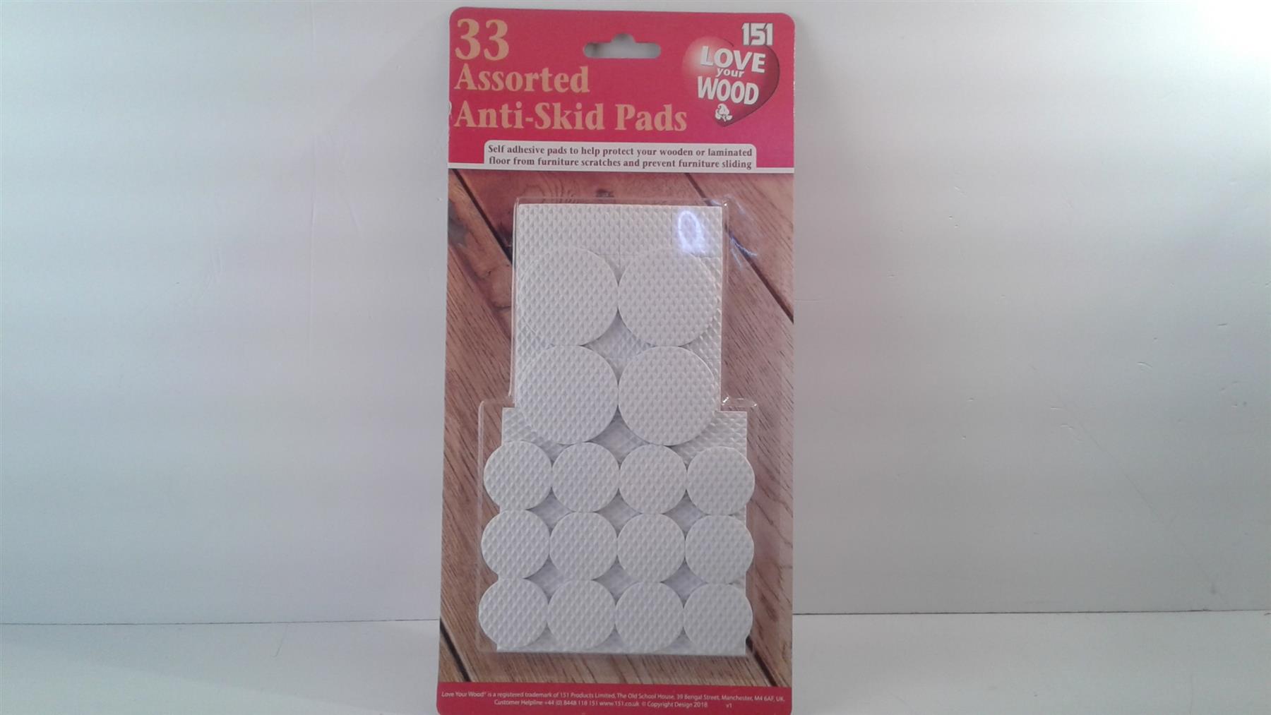 Assorted Anti Skid Slide Pads (Pack of 33)
