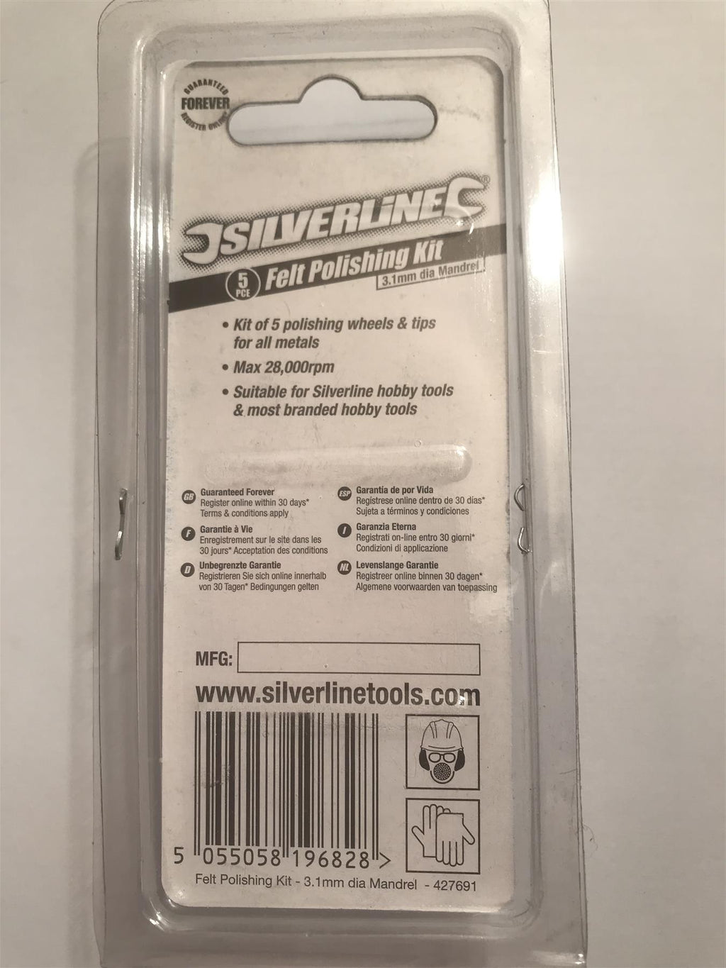 Silverline 5pc Felt Polishing Kit 3.1mm dia Mandrel 427691