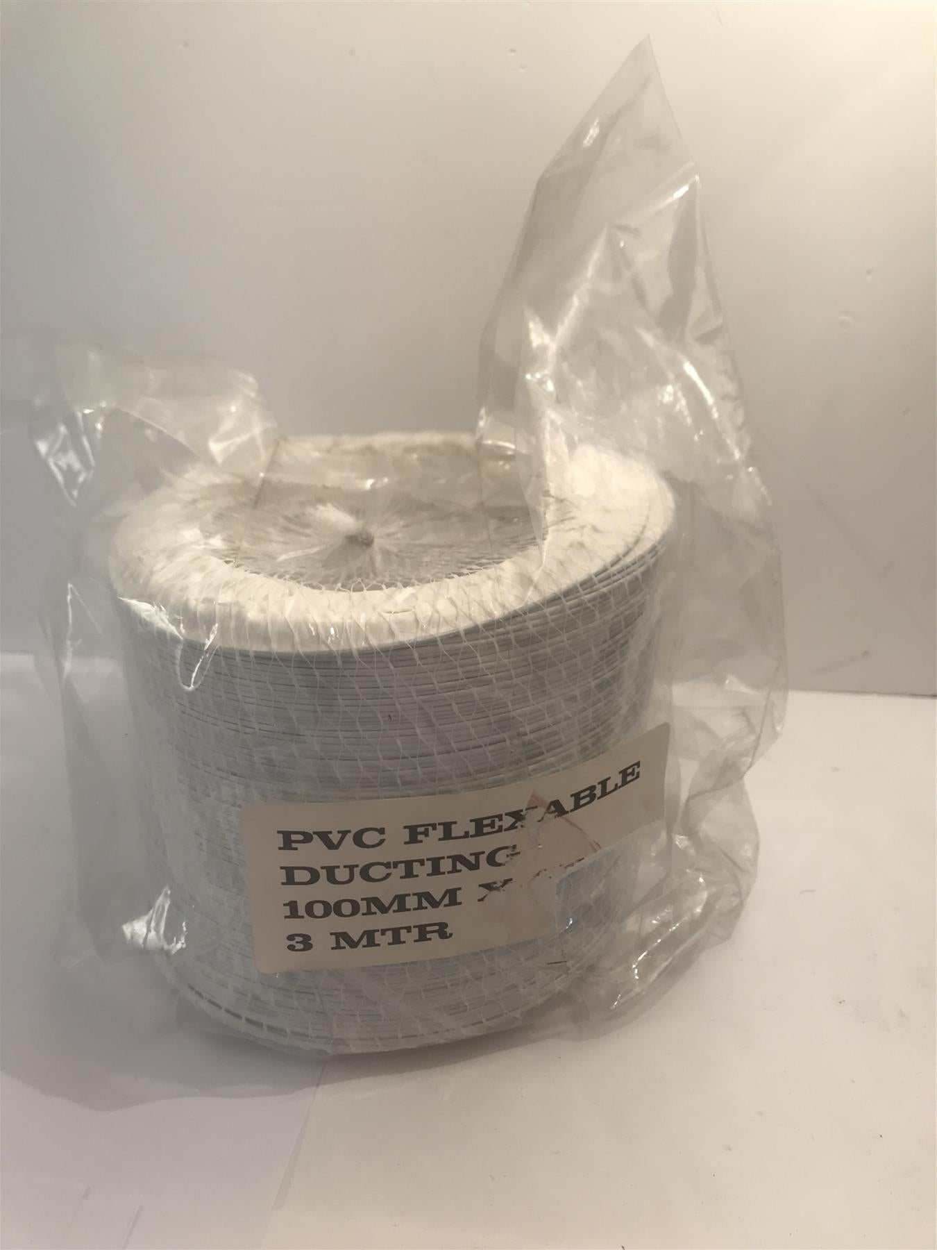 PVC Flexi-Ducting 3m x 100mm - Dryer Extractor Bathroom Shower Cooker Fan