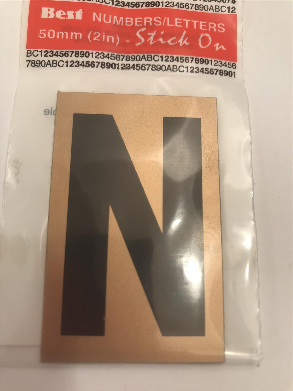 Best Gold/Black Letter N Self Adhesive 1" x 2"