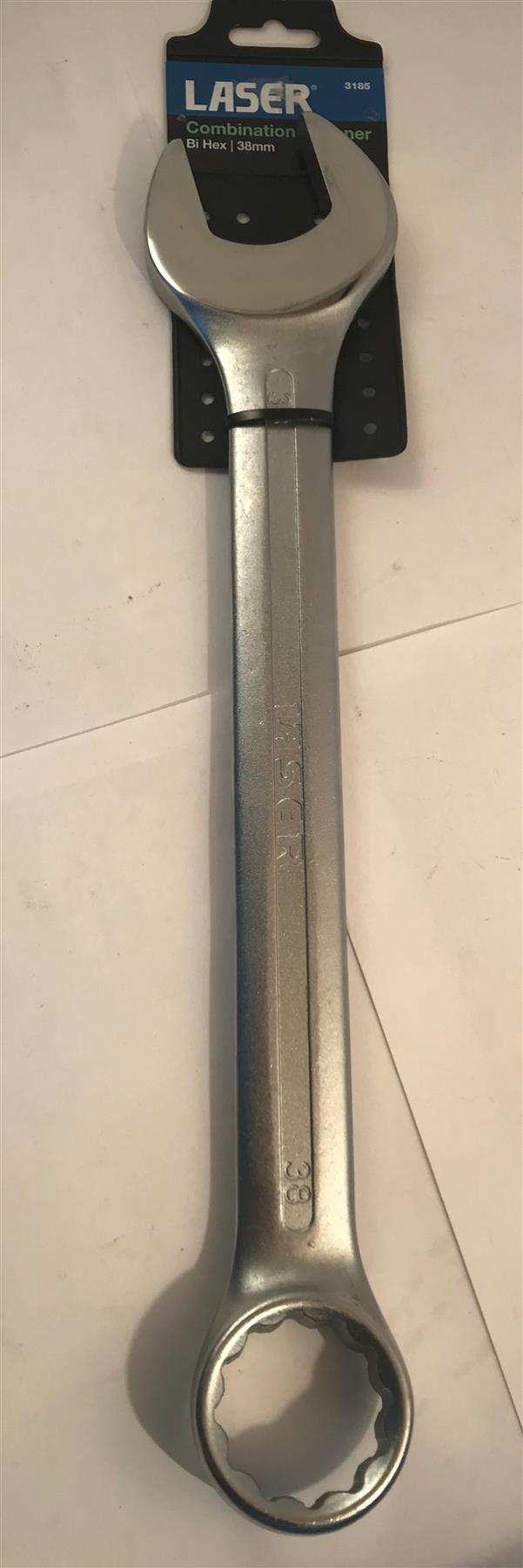 Laser Chrome Vanadium Combination Spanner Bi Hex 38mm  3185