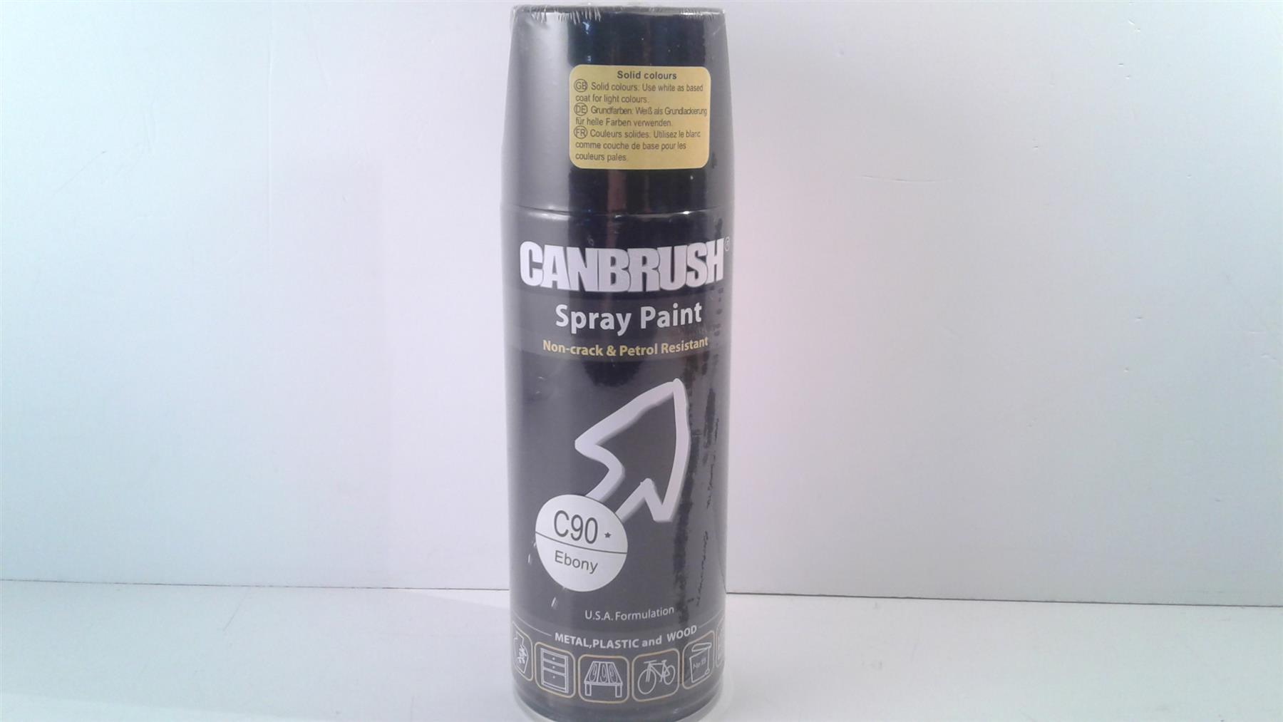Canbrush Spray Paint C90* Ebony for metal, plastic and wood