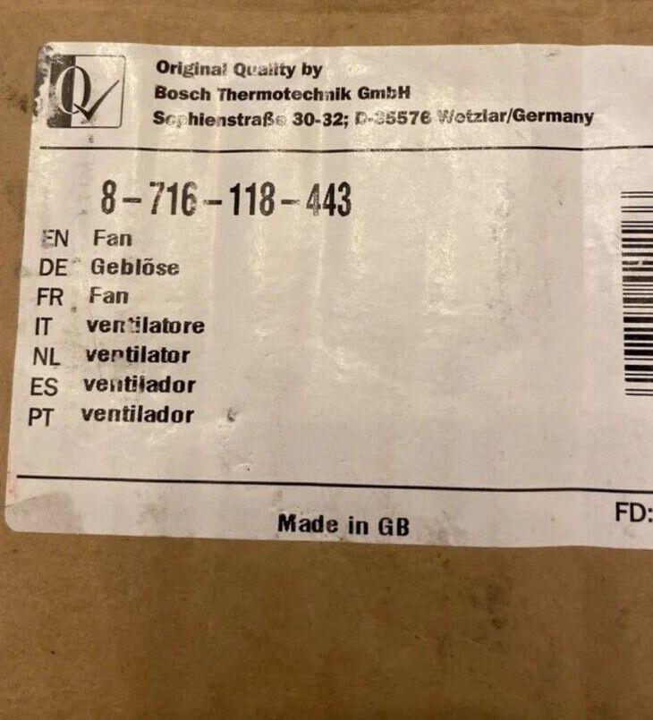Worcester Greenstar Fan Assembly 8716118443 NEW