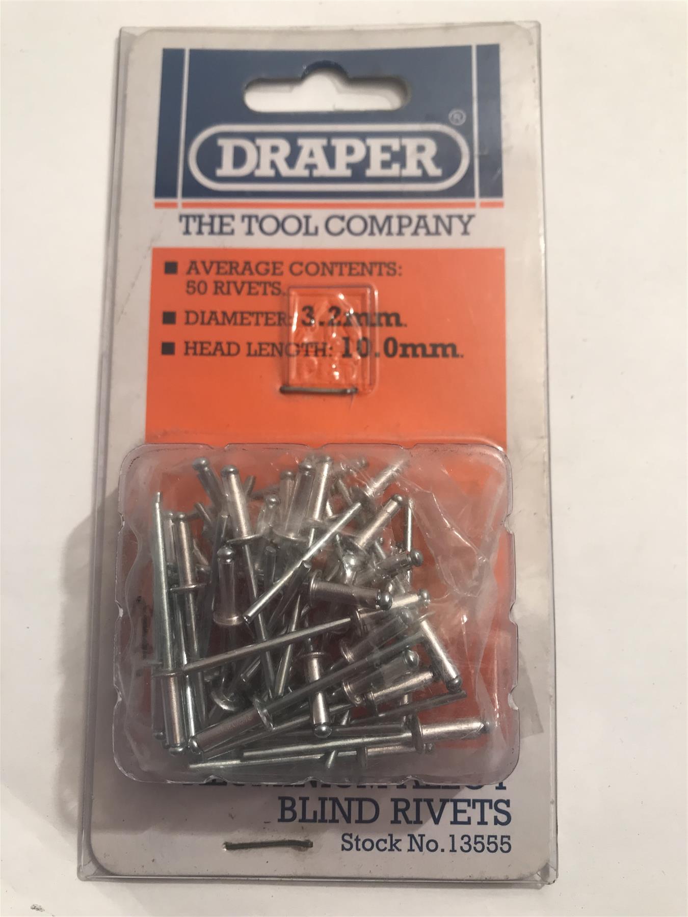 Draper Blind Rivets 3.2 x 10.0mm (Pk 50) 13555