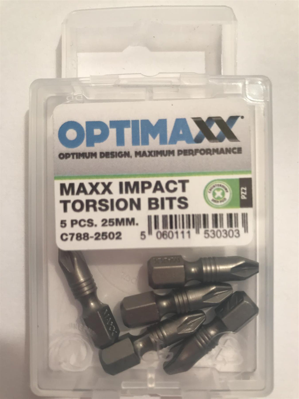 Optimaxx Impact Torsion Bits PZ2 25mm 5pc C788-2502