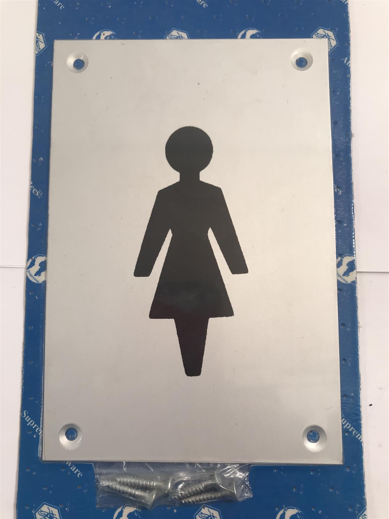 Aluminium  Female WC Sign 150mmx100mm pre-drilled with screws  33118P